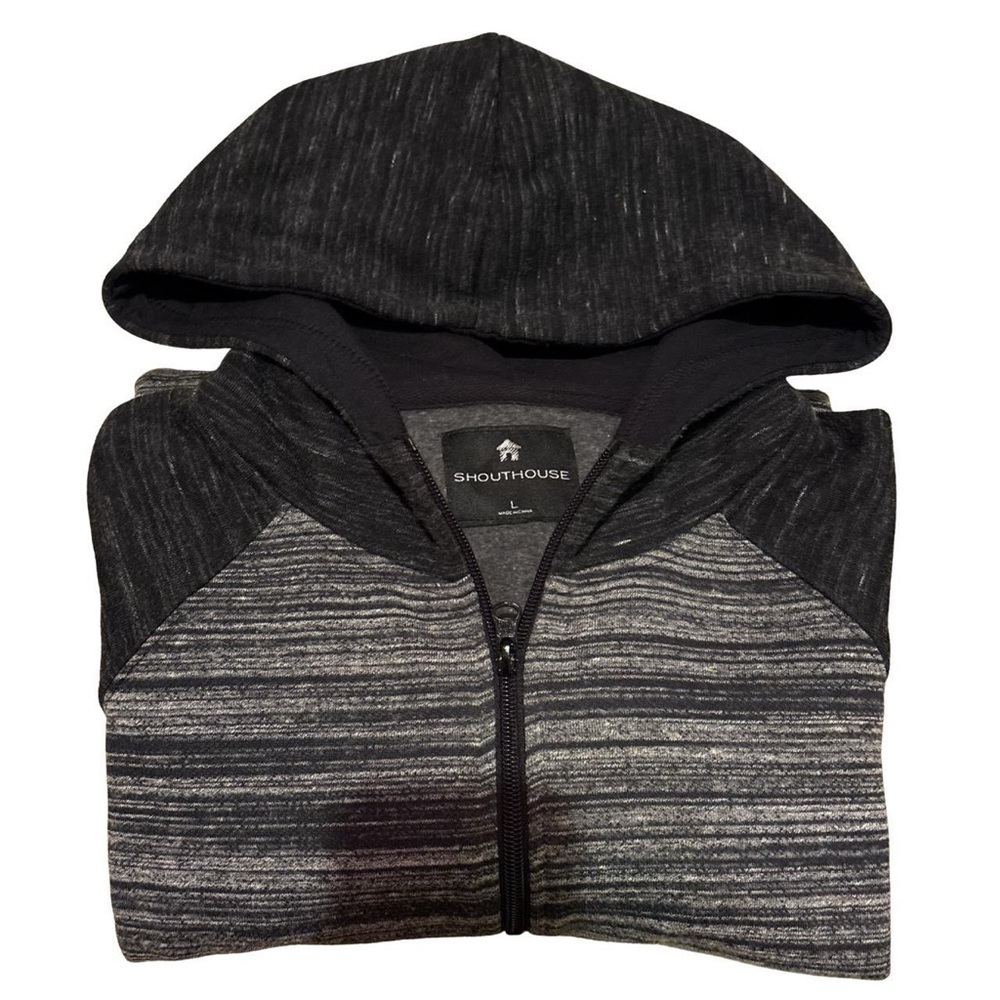 Shouthouse Men's Charcoal and Gray Zip-Up Sweater